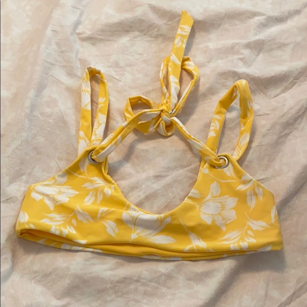 Yellow and white Floral Bikini Extra Small A B Cup